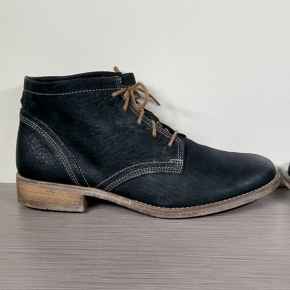 Josef Siebel Sienna Lace-up Booties, Black Leather, Womens Size 7.5 US / 38 - Picture 7 of 13